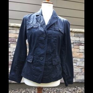 Talbots lightweight navy blue jacket 100% cotton